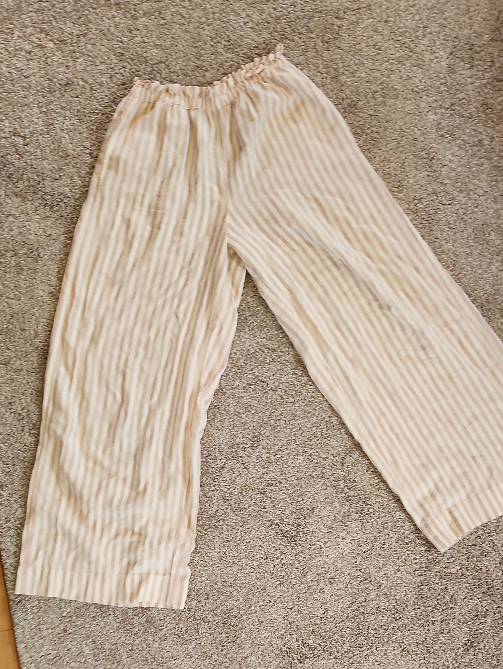 Aerie Wide Leg Linen/Viscose Blend Trousers